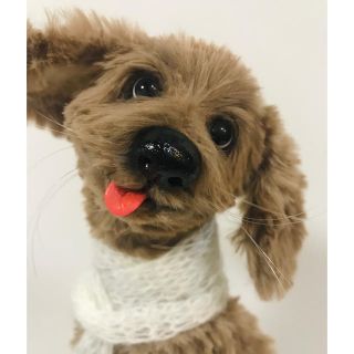 羊毛フェルト(羊毛100%＋毛糸 エコファー)犬　ハンドメイド(その他)