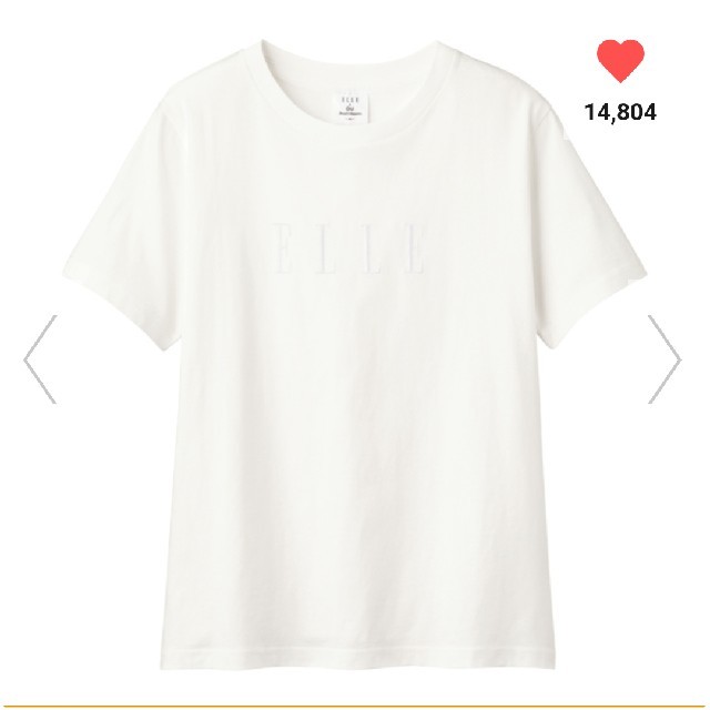 GU(ジーユー)のジーユー ELLE コラボ Tシャツ ホワイト XL レディースのトップス(Tシャツ(半袖/袖なし))の商品写真