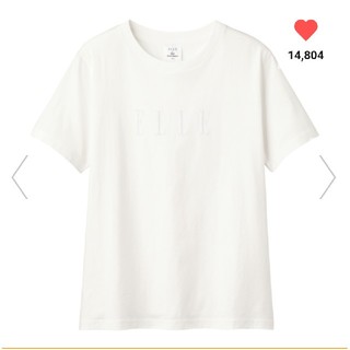ジーユー(GU)のジーユー ELLE コラボ Tシャツ ホワイト XL(Tシャツ(半袖/袖なし))
