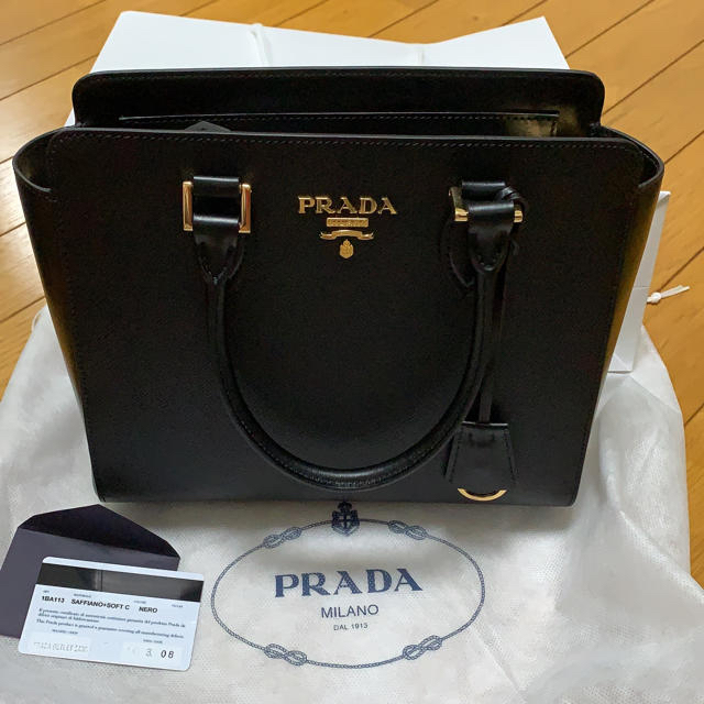 驚きの値段 - PRADA 正規品 NERO バッグ 2way サフィアーノ PRADA ハンドバッグ