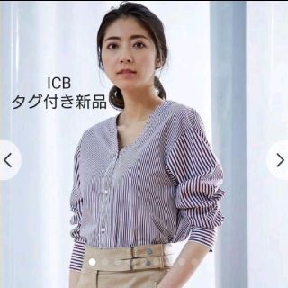 アイシービー(ICB)の【タグ付き 新品】ONWARD iCB  ストライプブラウス(シャツ/ブラウス(長袖/七分))