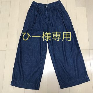 コーエン(coen)の【美品】coen USAコットンライトデニムワイドパンツ　NAVY(デニム/ジーンズ)