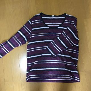 ユニクロ(UNIQLO)の七分袖Ｔシャツ メンズXL ボーダー(Tシャツ/カットソー(七分/長袖))