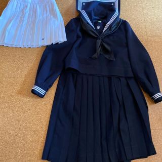 セーラー服　学生服　制服　本物　紺色　テニス　スコート　Pコート　一式　コスプレ(衣装一式)