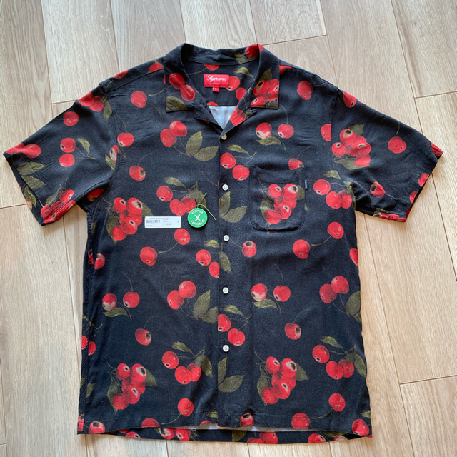 supreme cherry rayon shirt L アロハシャツ