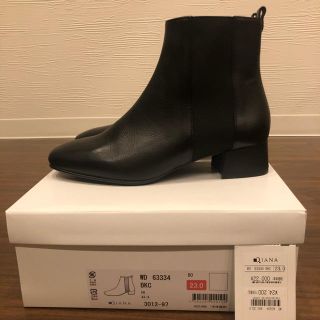 ダイアナ(DIANA)の値下げ　新品未使用　ダイアナ　スクエアトゥサイドゴアブーツ　黒　23cm(ブーツ)