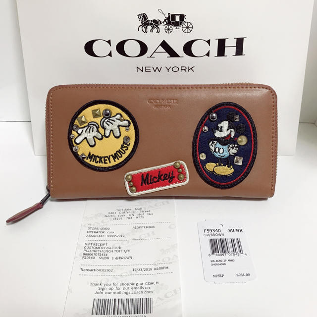 カード入れ⇒12箇所【新品未使用】コーチ COACH 長財布 限定 ミッキーコラボ★