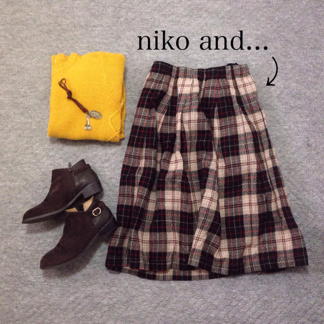 niko and...(ニコアンド)のチェックスカート レディースのスカート(ひざ丈スカート)の商品写真
