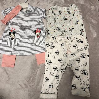 エイチアンドエム(H&M)の新品　H&M ミニーちゃん3点セット　75cm(ワンピース)