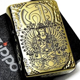 ジッポー(ZIPPO)の(送料込み)ZIPPO◇両面◇千手観世音菩薩◇アンティークゴールド◇新品◇ジッポ(タバコグッズ)