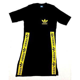 アディダス(adidas)のアディダス　ロング丈Tシャツ　フリーサイズ　Aライン　大人気(Tシャツ/カットソー(半袖/袖なし))