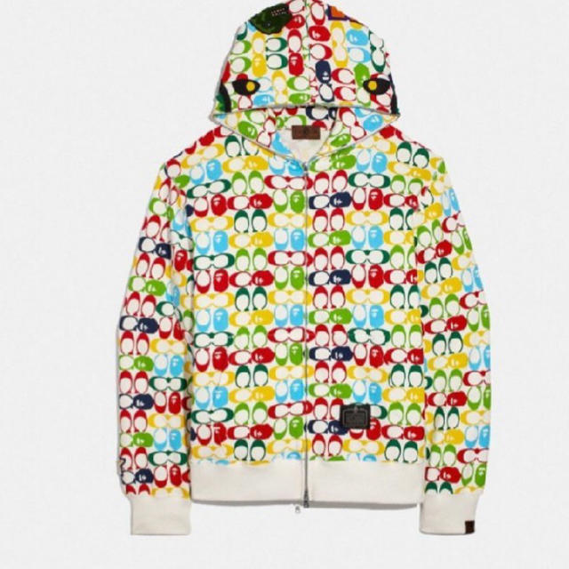 パーカーbape coach shark full zip hoodie xl シャーク