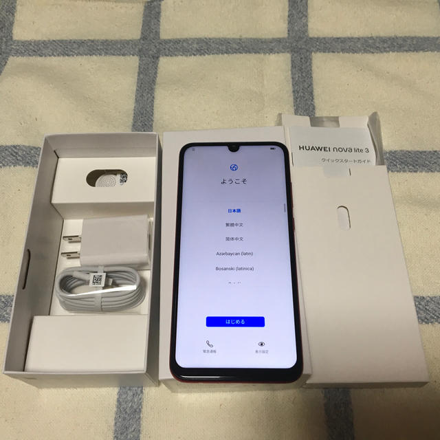 ANDROID(アンドロイド)のHUAWEI  nova lite3  RED  simフリー　 スマホ/家電/カメラのスマートフォン/携帯電話(スマートフォン本体)の商品写真