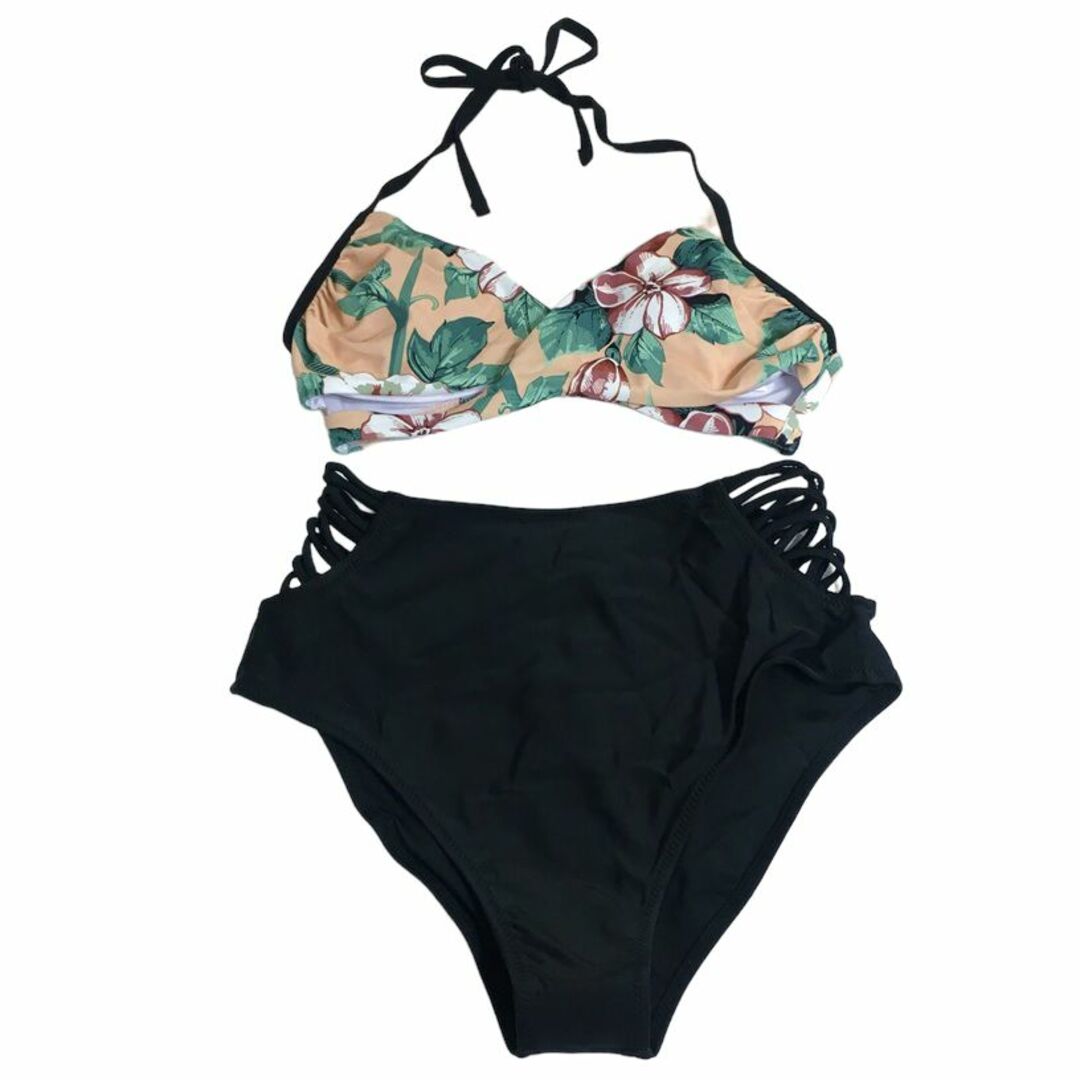 水着 レディース ビキニ ピンクフローラル ホルター XSサイズ レディースの水着/浴衣(水着)の商品写真