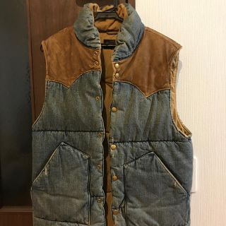 RRL 9/72 世界72着限定 オールレザーダウンベスト 牛革 羊革 L 茶