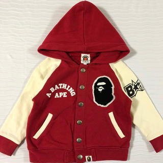 アベイシングエイプ(A BATHING APE)のBAPE KIDS 90cm パーカー フード付きスタジャン キッズ ジャケット(ジャケット/上着)