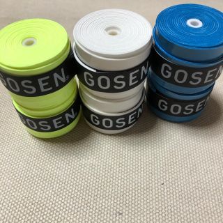 ゴーセン(GOSEN)のGOSENグリップテープ フラッシュイエロー白青 各2個 計6個(テニス)