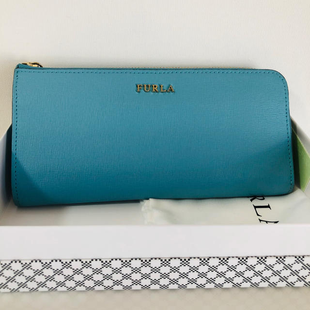 FURLA ブルーグリーン長財布☆美品