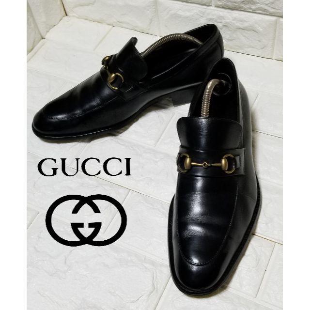 安価 Gucci - 黒 (約25.5cm) 【GUCCI】ホースビットローファーsize40.5E ドレス/ビジネス