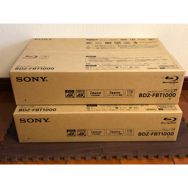 逆輸入 - SONY カリオカ様専用 2台 BDZ-FBT1000 1TB ブルーレイレ 4K ソニー ブルーレイレコーダー