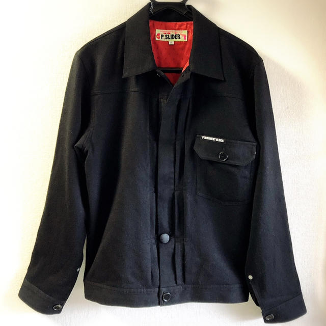 P.SLIDERパーマネントスライダーRALEIGH WOOL JACKET 黒