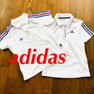 アディダス(adidas)のadidas アディダス ポロシャツ 2枚 ホワイト ジャージ S(ポロシャツ)