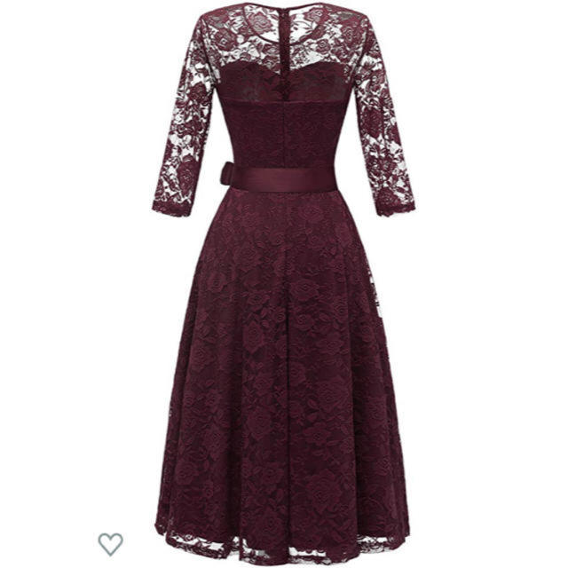 ワインレッドドレス レディースのフォーマル/ドレス(ミディアムドレス)の商品写真