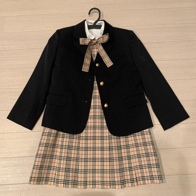 美品　バーバリーロンドン　入学式スーツ4点セットキッズ服女の子用(90cm~)