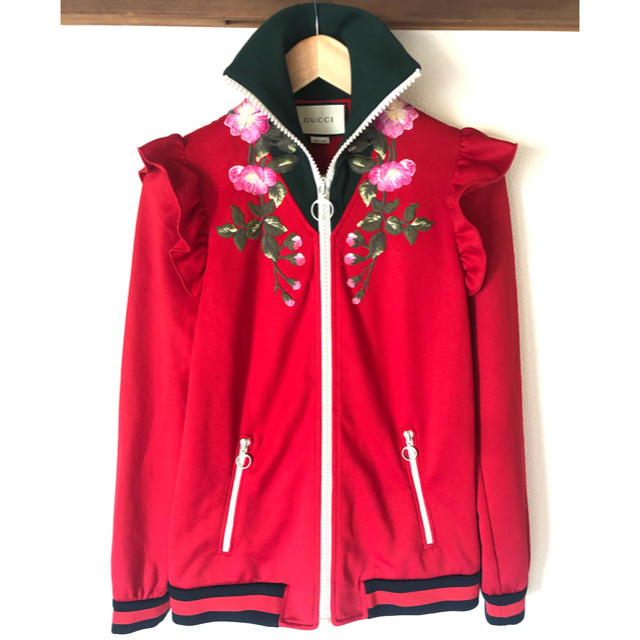 美品　GUCCI グッチ ブルゾン ジャージ M レッド 花 フラワー　ミケーレ