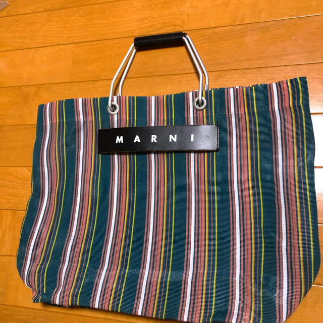 marni ストライプバッグ グリーン かごバッグ/ストローバッグ marni ストライプバッグ グリーン かごバッグ/ストローバッグ