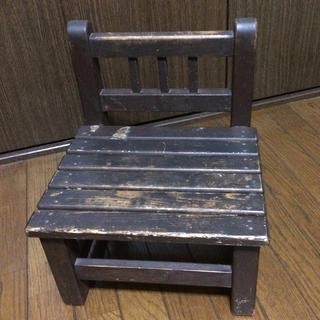 こども椅子 ブラウン レトロ 木製(スツール)