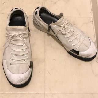 ワイスリー(Y-3)のY-3 SEN LOWサイドジップローカットスニーカー24.5㎝ホワイト(スニーカー)