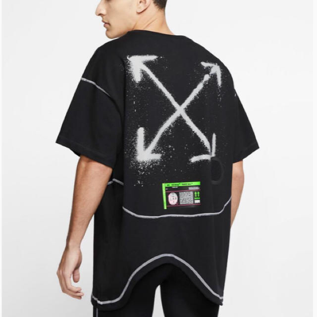 OFF WHITE x NIKE BLACK ASYMMETRIC TEE