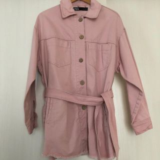 ザラ(ZARA)のZARAザラのくすみピンクのビックシルエットジャケット9号(Gジャン/デニムジャケット)