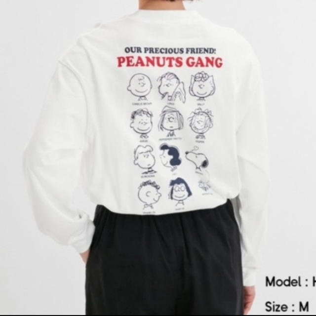 GU(ジーユー)のスヌーピー　ロンT PEANUTS レディースのトップス(Tシャツ(長袖/七分))の商品写真