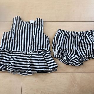 エイチアンドエム(H&M)の74サイズ　ストライプセットアップ(ワンピース)