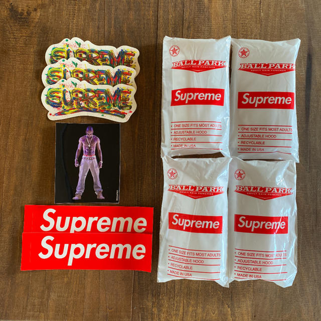 supreme ノベルティセット ステッカー6枚 レインポンチョ4個 非売品