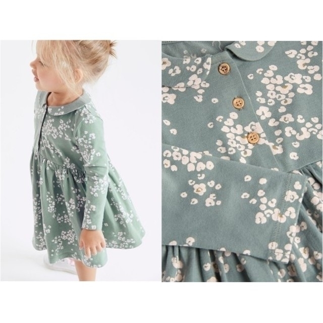 NEXT(ネクスト)のNEXT 小花柄ワンピース グリーン 6-7y キッズ/ベビー/マタニティのキッズ服女の子用(90cm~)(ワンピース)の商品写真