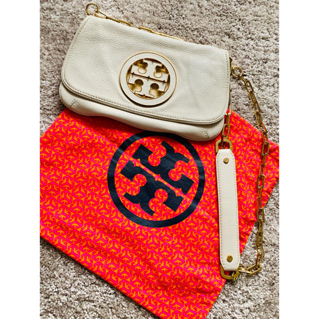 TORY BURCH/トリーバーチ レザー　チェーンショルダーバッグ　ホワイト