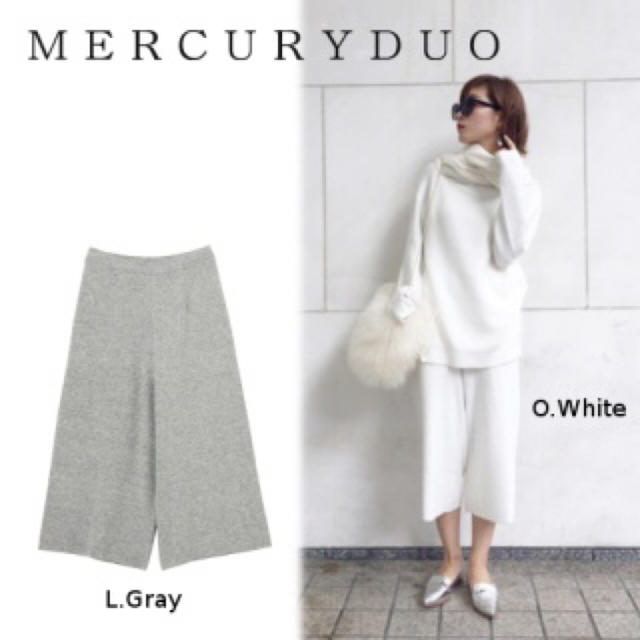 MERCURYDUO(マーキュリーデュオ)のプレーティングニットパンツ レディースのパンツ(カジュアルパンツ)の商品写真