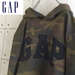 ギャップ(GAP)のギャップ☆ 迷彩 ビッグロゴ パーカー スウェット M(パーカー)