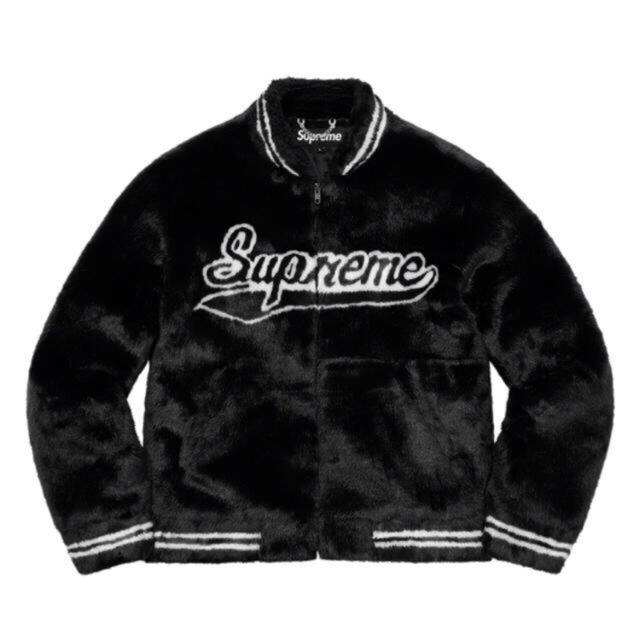 supreme faux fur jacket black 黒　S