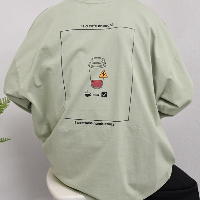 HARE(ハレ)のkutir カフェプリント ロングT メンズのトップス(Tシャツ/カットソー(七分/長袖))の商品写真