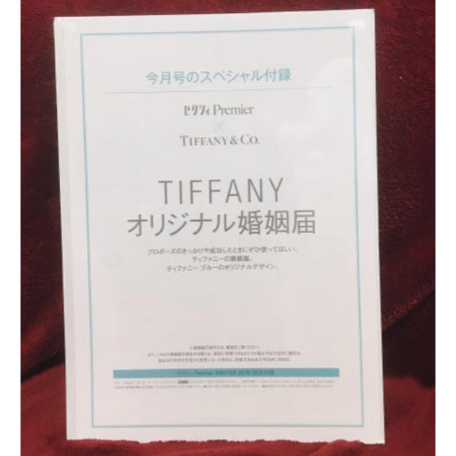 Tiffany & Co.(ティファニー)のTiffany婚姻届 ハンドメイドのウェディング(その他)の商品写真