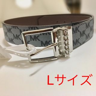 マイケルコース(Michael Kors)のマイケル・コース MK バックル アクセサリー ロゴベルト グレー ブラック L(ベルト)