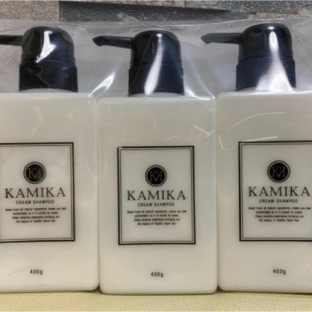 カミカ 黒髪 クリームシャンプー KAMIKA 400g 3本 - シャンプー