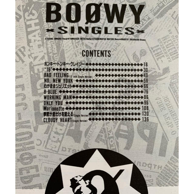 BOOWY  SINGLES   バンドスコア 楽器のスコア/楽譜(ポピュラー)の商品写真