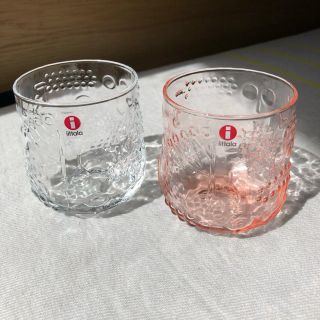 イッタラ(iittala)のイッタラ　フルッタ　クリア　サーモンピンク　2個セット(グラス/カップ)