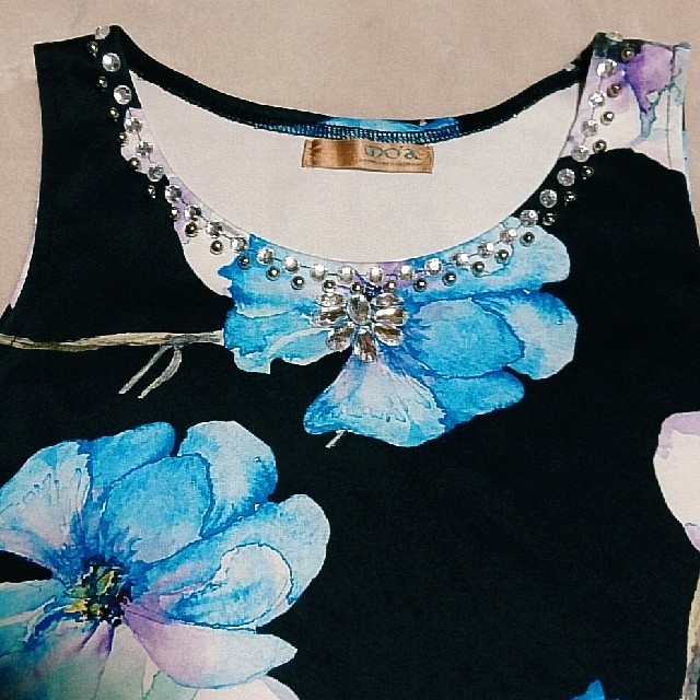ワンピース キャバ ドレス ノースリーブ 花柄 レディースのフォーマル/ドレス(ナイトドレス)の商品写真