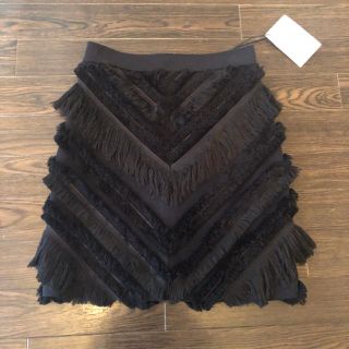 バルマン(BALMAIN)の【専用】BALMAIN バルマン  フリンジ　ミニスカート　未使用　34(ミニスカート)